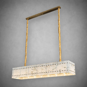 Modern Rectangular Luxury Stone Linear Chandelier