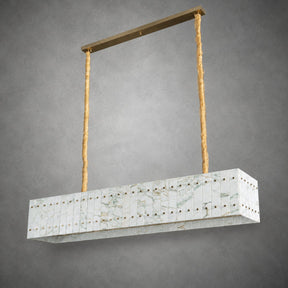 Modern Rectangular Luxury Stone Linear Chandelier