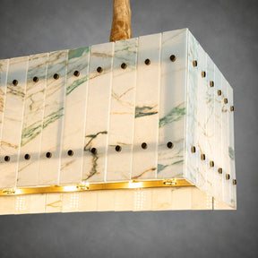 Modern Rectangular Luxury Stone Linear Chandelier