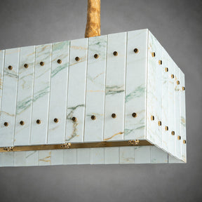 Modern Rectangular Luxury Stone Linear Chandelier