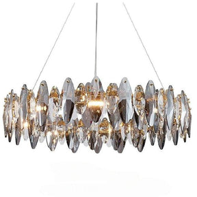 Modern Round Smoke Crystal Chandelier