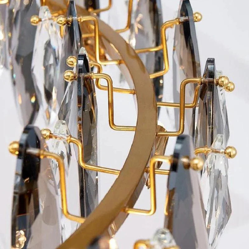 Modern Round Smoke Crystal Chandelier