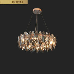 Modern Round Smoke Crystal Chandelier