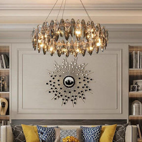 Modern Round Smoke Crystal Chandelier