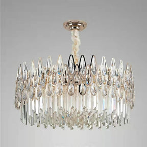 Modern Round/Rectangular Raindrop Crystal Chandelier for Low-ceiling