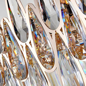 Modern Round/Rectangular Raindrop Crystal Chandelier for Low-ceiling