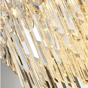 Modern Round/Rectangular Raindrop Crystal Chandelier for Low-ceiling