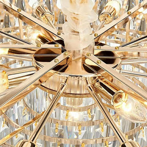 Modern Round/Rectangular Raindrop Crystal Chandelier for Low-ceiling