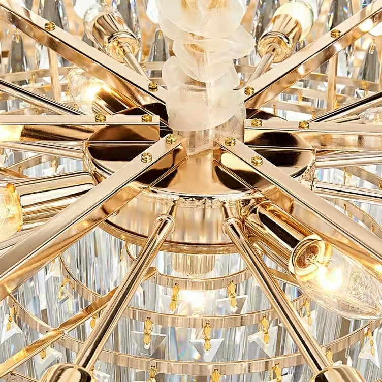 Modern Round/Rectangular Raindrop Crystal Chandelier for Low-ceiling