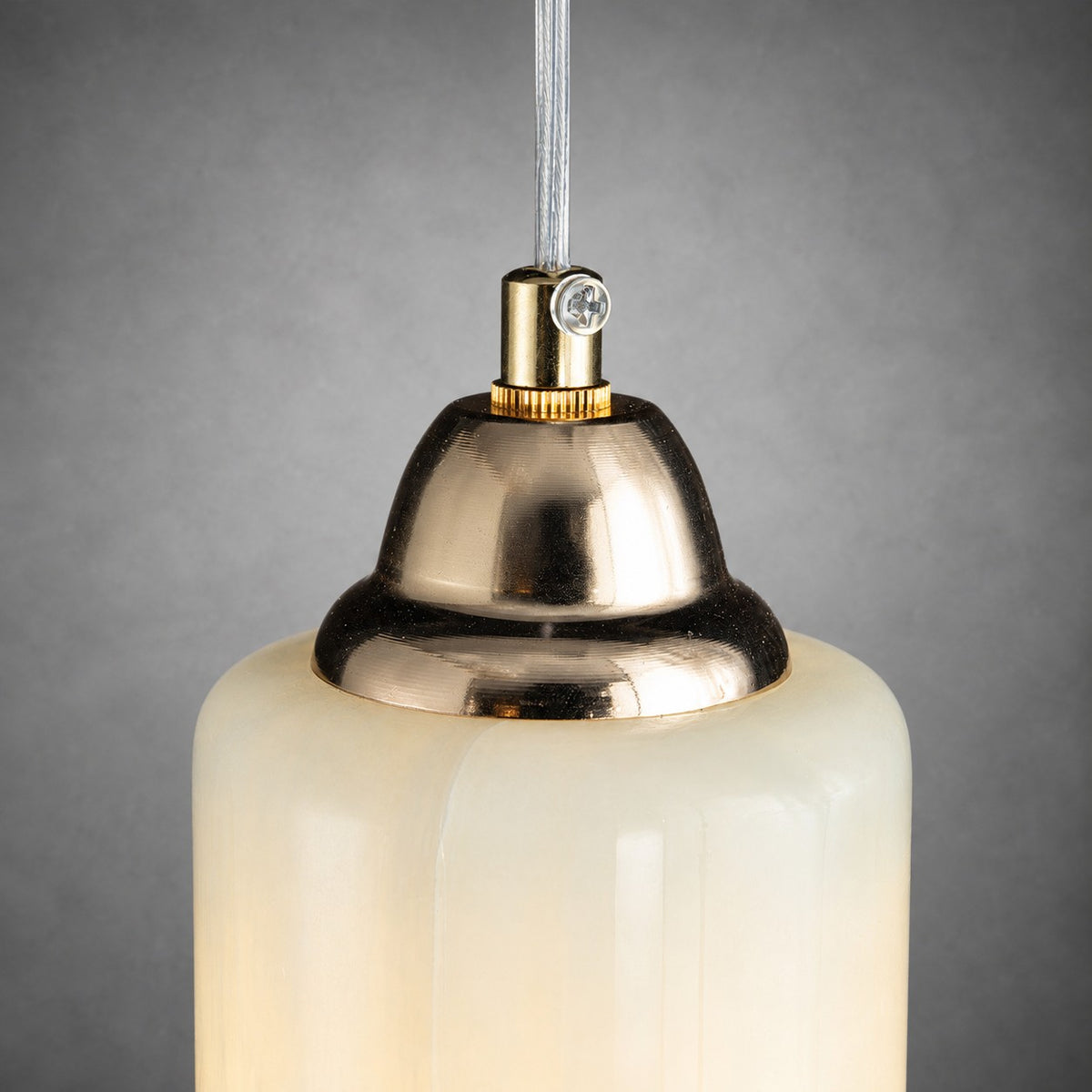 Modern Sculptural Jade Stone Pendant Light – Set of 3