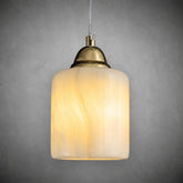 Modern Sculptural Jade Stone Pendant Light – Set of 3
