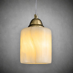 Modern Sculptural Jade Stone Pendant Light – Set of 3