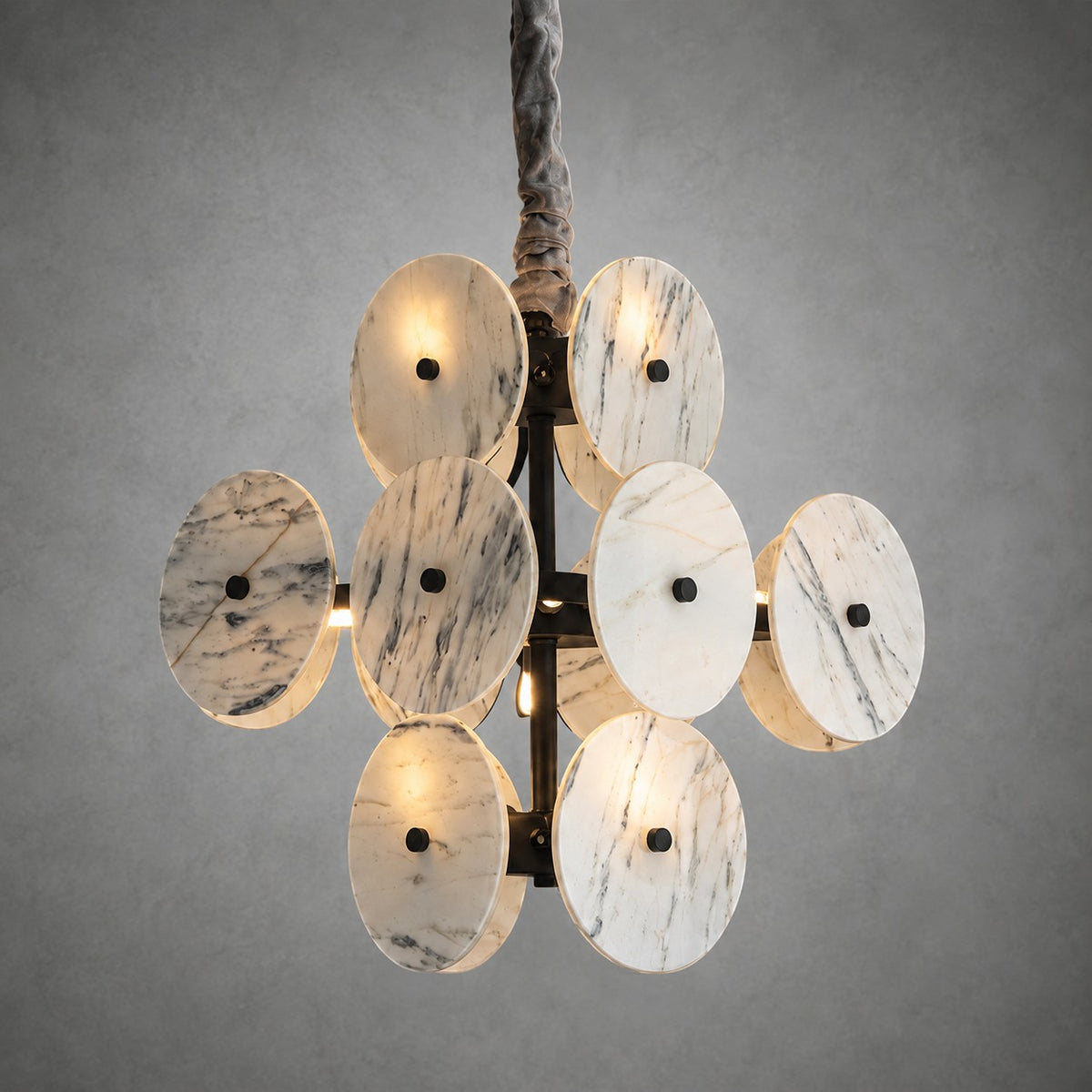 Modern Sculptural Luxury stone Cluster Chandelier