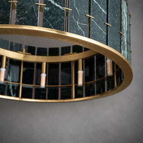 Modern Sculptural Luxury Stone Drum Chandelier