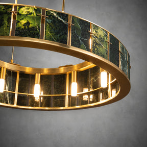 Modern Sculptural Luxury Stone Drum Chandelier