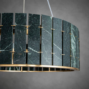 Modern Sculptural Luxury Stone Drum Chandelier