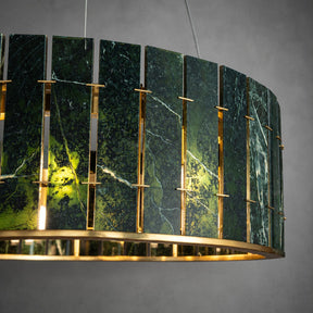 Modern Sculptural Luxury Stone Drum Chandelier
