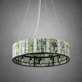 Modern Sculptural Luxury Stone Drum Chandelier