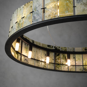 Modern Sculptural Luxury Stone Drum Chandelier