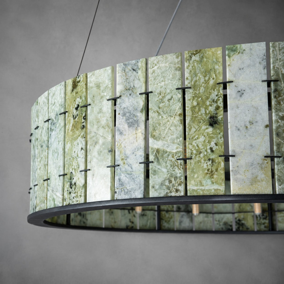 Modern Sculptural Luxury Stone Drum Chandelier