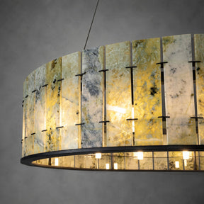 Modern Sculptural Luxury Stone Drum Chandelier