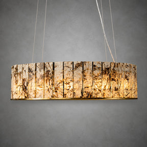 Modern Sculptural Luxury Stone Drum Chandelier