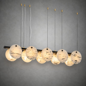 Modern Sculptural Luxury stone Linear Chandelier