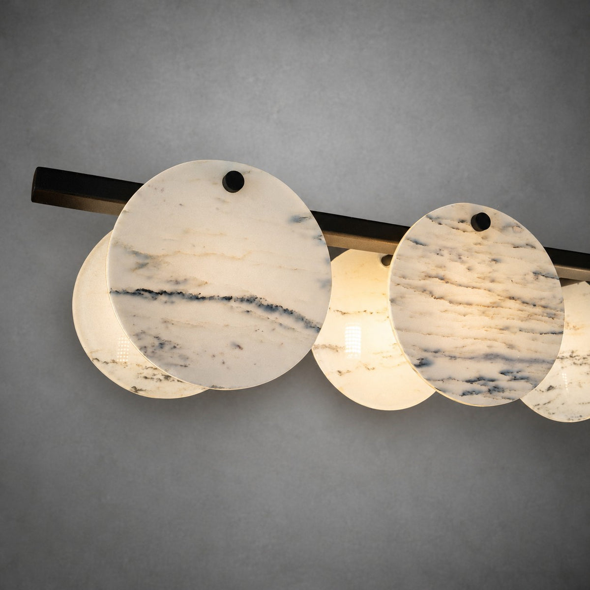 Modern Sculptural Luxury stone Linear Chandelier