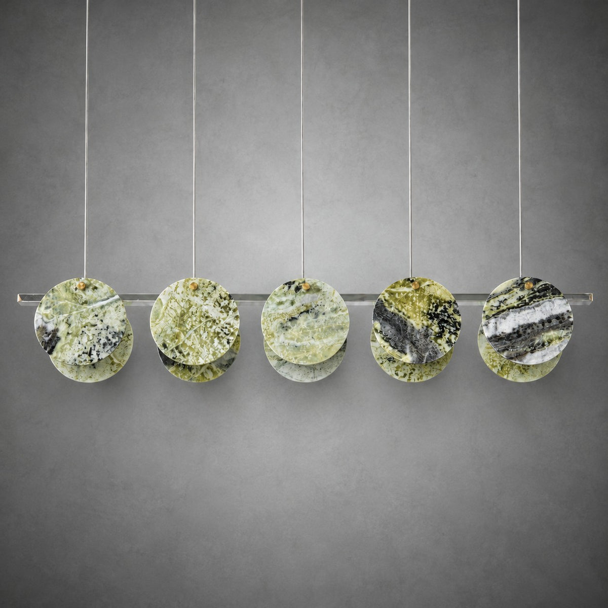 Modern Sculptural Luxury stone Linear Chandelier