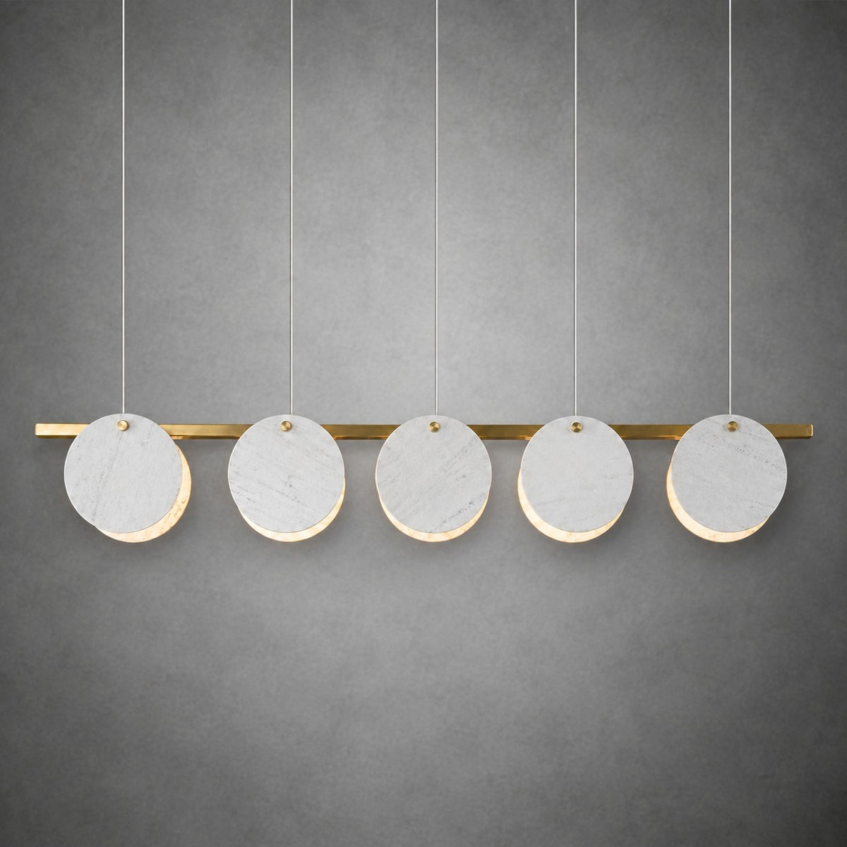 Modern Sculptural Luxury stone Linear Chandelier