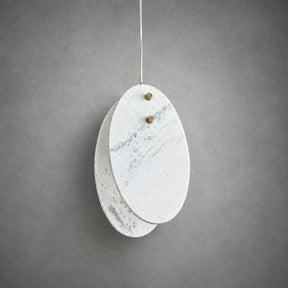 Modern Sculptural Luxury stone Oval Pendant Light Set