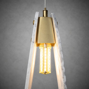Modern Sculptural Luxury stone Oval Pendant Light Set