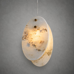 Modern Sculptural Luxury stone Oval Pendant Light Set