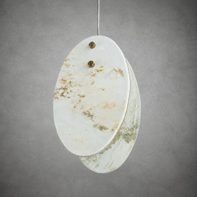 Modern Sculptural Luxury stone Oval Pendant Light Set