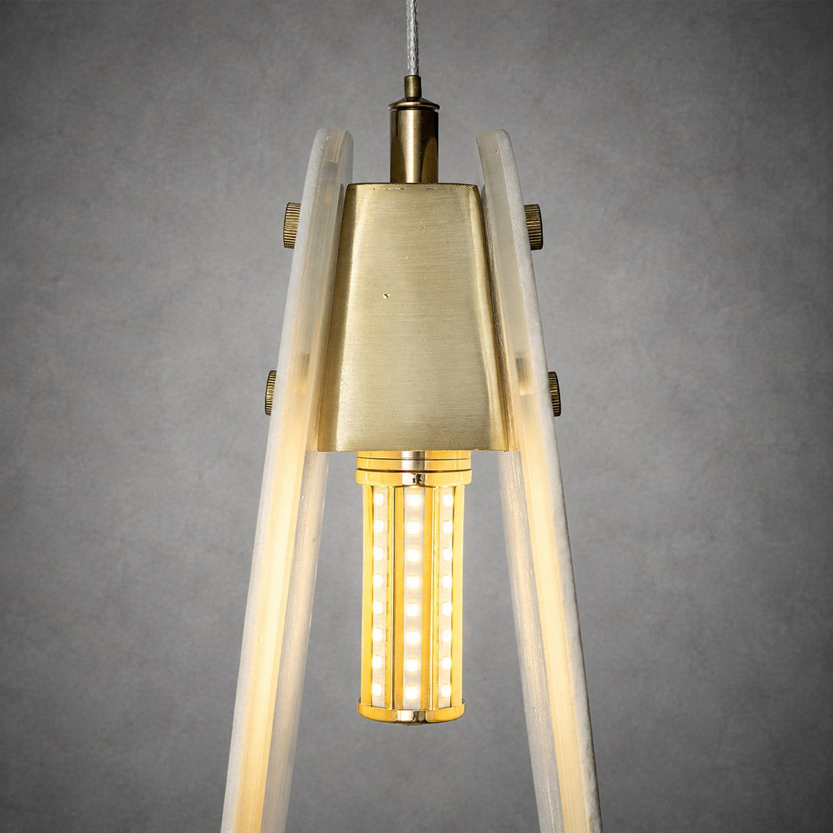 Modern Sculptural Luxury stone Oval Pendant Light Set