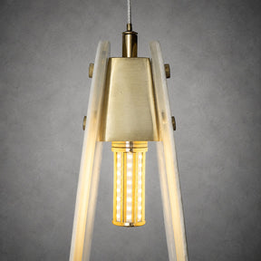 Modern Sculptural Luxury stone Oval Pendant Light Set