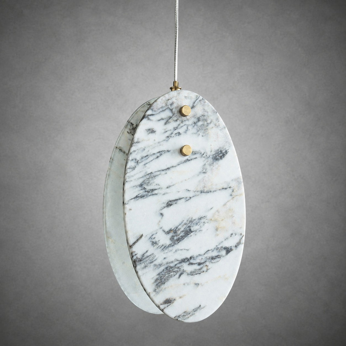 Modern Sculptural Luxury stone Oval Pendant Light Set