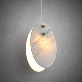 Modern Sculptural Luxury stone Oval Pendant Light Set