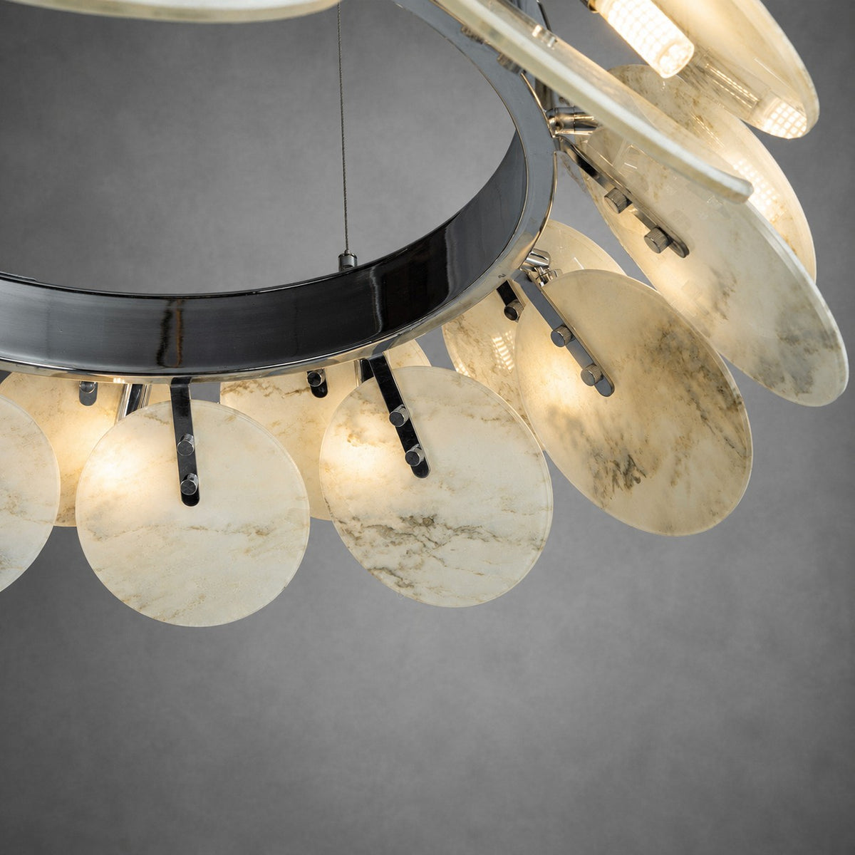 Modern Sculptural Luxury stone Petal Chandelier