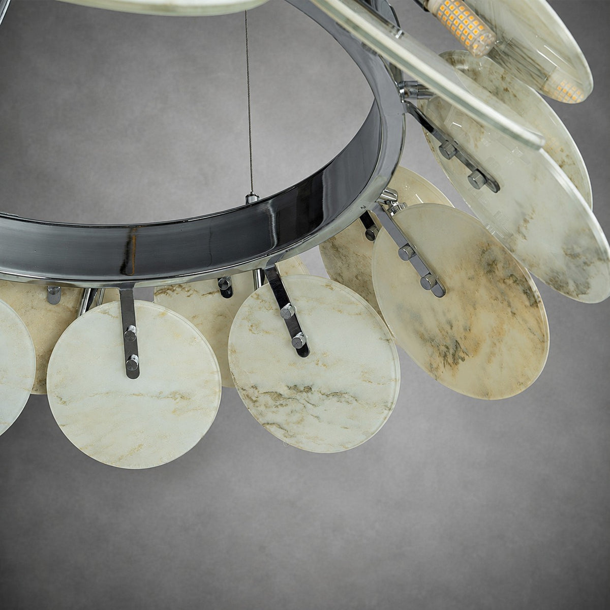 Modern Sculptural Luxury stone Petal Chandelier