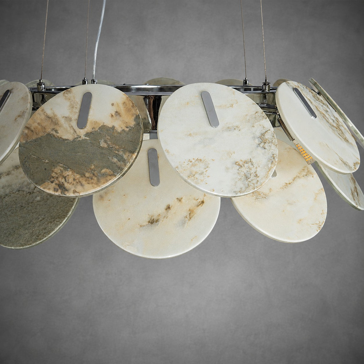 Modern Sculptural Luxury stone Petal Chandelier