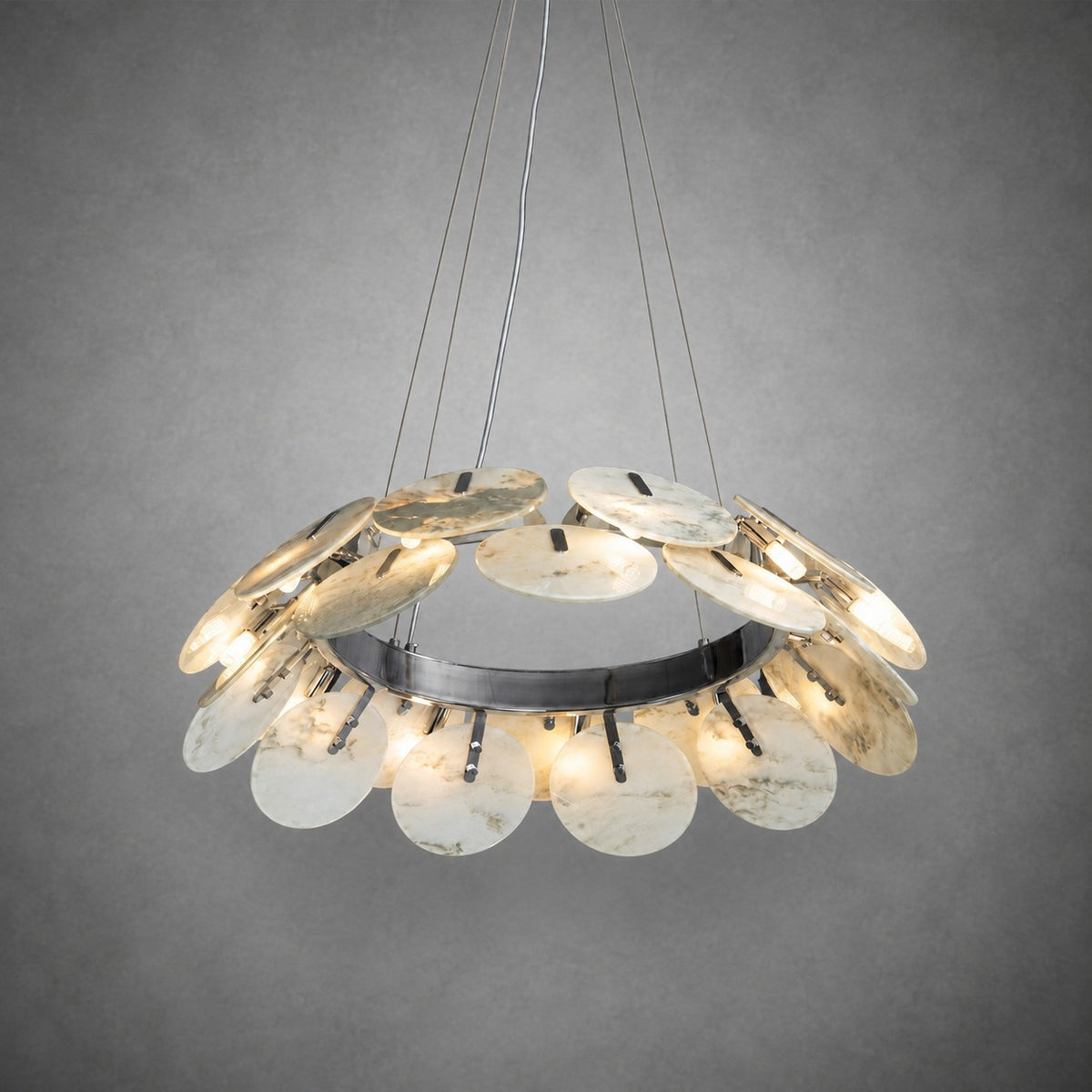 Modern Sculptural Luxury stone Petal Chandelier