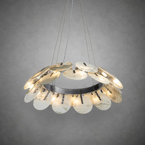 Modern Sculptural Luxury stone Petal Chandelier
