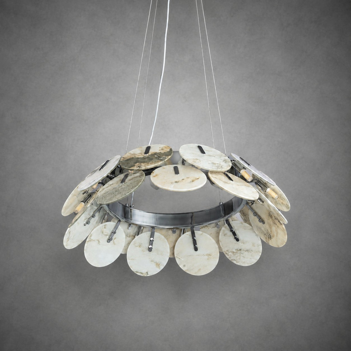 Modern Sculptural Luxury stone Petal Chandelier