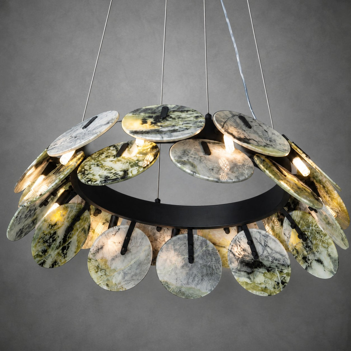 Modern Sculptural Luxury stone Petal Chandelier