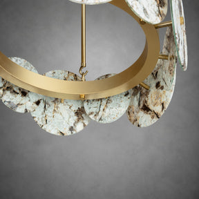 Modern Sculptural Snowcrest White Luxury stone LED Chandelier