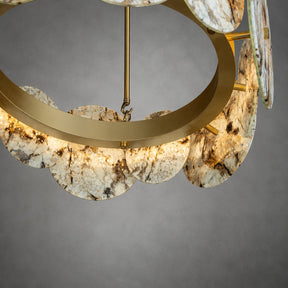 Modern Sculptural Snowcrest White Luxury stone LED Chandelier