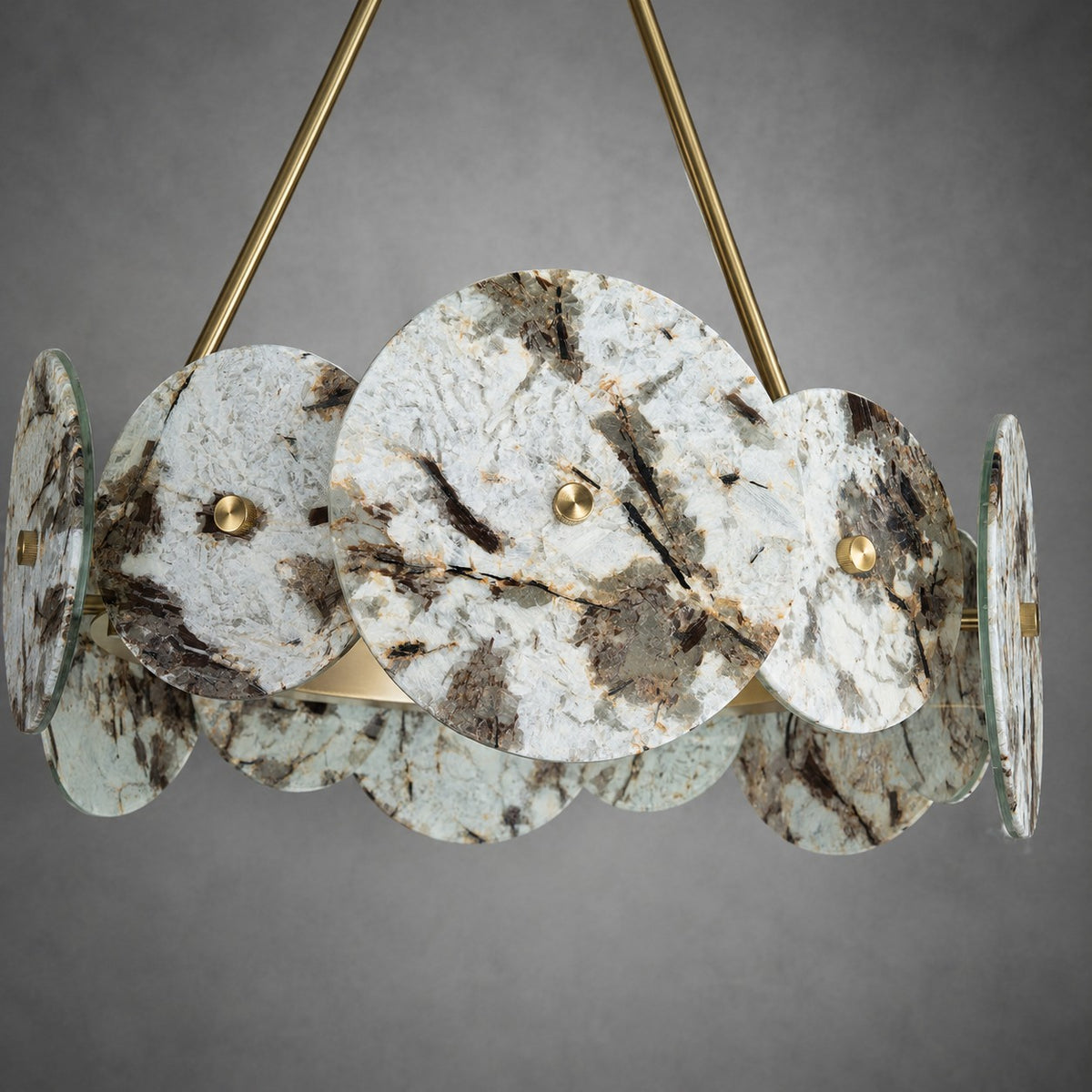 Modern Sculptural Snowcrest White Luxury stone LED Chandelier