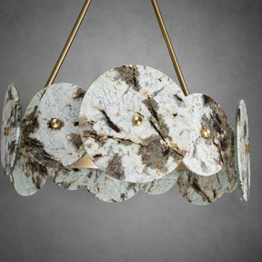 Modern Sculptural Snowcrest White Luxury stone LED Chandelier