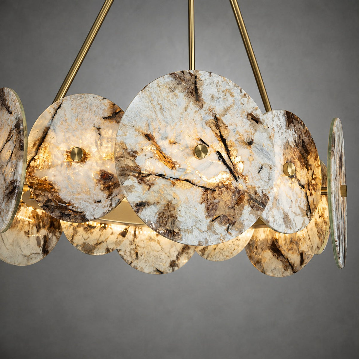 Modern Sculptural Snowcrest White Luxury stone LED Chandelier